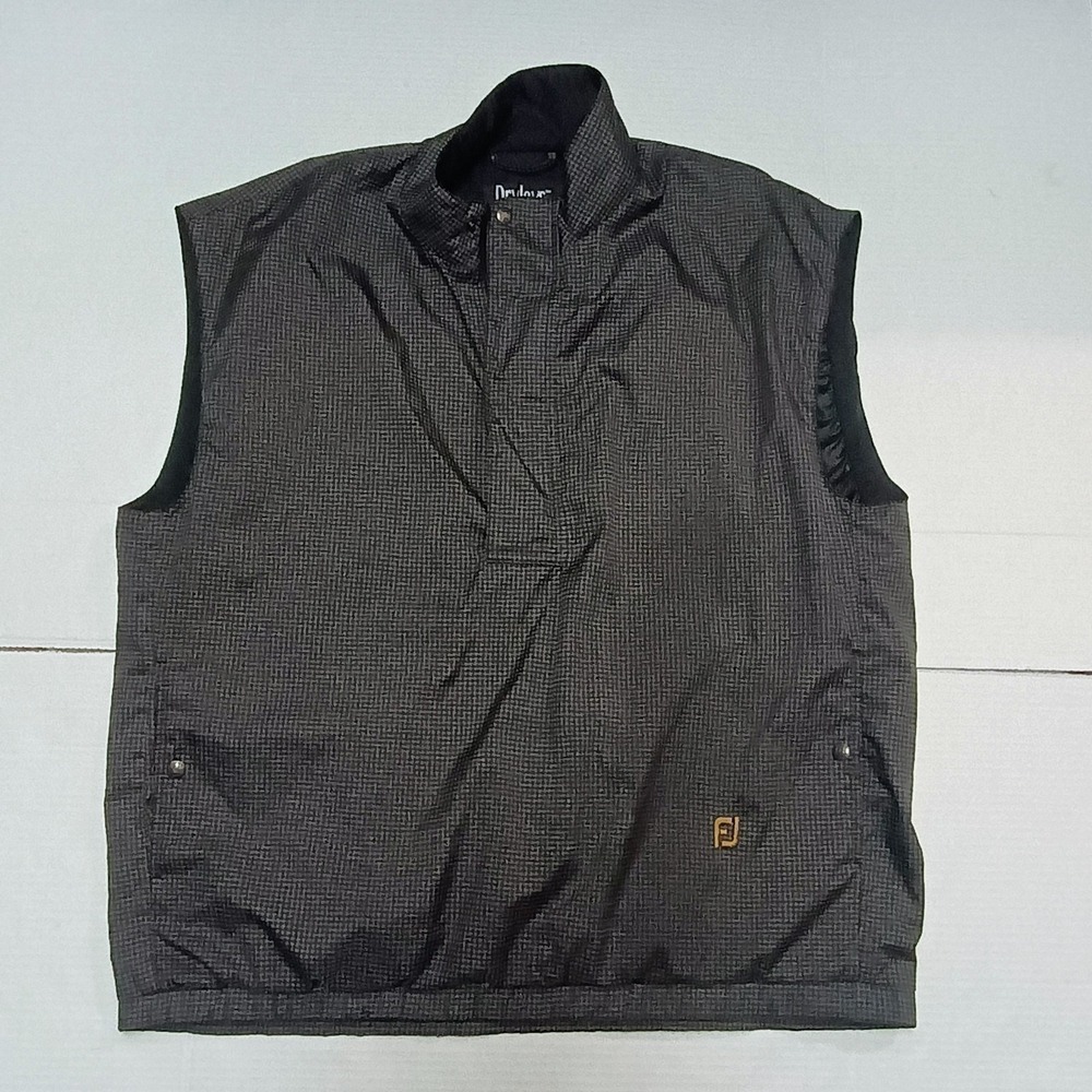 Dryjoy By Footjoy Herringbone Pullover Jacket Vest Golf Grey Medium